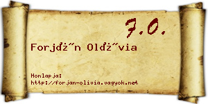 Forján Olívia névjegykártya